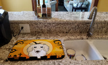 Load image into Gallery viewer, Halloween Longhair Creme Dachshund Dish Drying Mat – Absorbent, Artistic Kitchen Essentials BB1770DDM