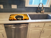 Load image into Gallery viewer, Halloween Longhair Black and Tan Dachshund Dish Drying Mat – Absorbent, Artistic Kitchen Essentials BB1771DDM