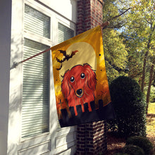 Load image into Gallery viewer, Halloween Longhair Red Dachshund Flag Canvas House Size BB1772CHF