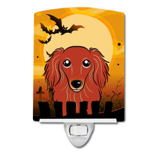 Load image into Gallery viewer, Halloween Longhair Red Dachshund Ceramic Night Light BB1772CNL