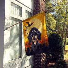 Load image into Gallery viewer, Halloween Smooth Black and Tan Dachshund Flag Canvas House Size BB1773CHF