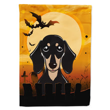 Load image into Gallery viewer, Halloween Smooth Black and Tan Dachshund Flag Canvas House Size BB1773CHF