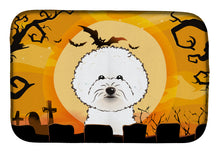 Load image into Gallery viewer, Halloween Bichon Frise Dish Drying Mat – Absorbent, Artistic Kitchen Essentials BB1775DDM