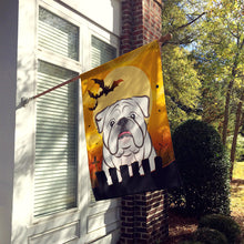 Load image into Gallery viewer, Halloween White English Bulldog  Flag Canvas House Size BB1778CHF
