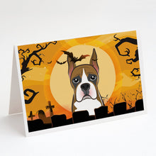 Load image into Gallery viewer, Halloween Boxer Greeting Cards -  Blank Note Cards – 8-Pack of Artist-Designed Cards with Envelopes