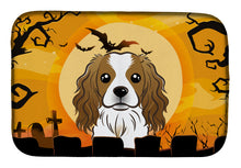 Load image into Gallery viewer, Halloween Cavalier Spaniel Dish Drying Mat – Absorbent, Artistic Kitchen Essentials BB1782DDM
