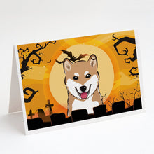 Load image into Gallery viewer, Halloween Shiba Inu Greeting Cards -  Blank Note Cards – 8-Pack of Artist-Designed Cards with Envelopes
