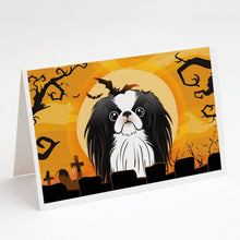 Load image into Gallery viewer, Halloween Japanese Chin Greeting Cards -  Blank Note Cards – 8-Pack of Artist-Designed Cards with Envelopes