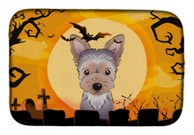 Load image into Gallery viewer, Halloween Yorkie Puppy Dish Drying Mat – Absorbent, Artistic Kitchen Essentials BB1790DDM