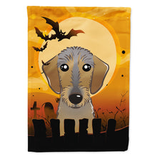Load image into Gallery viewer, Halloween Wirehaired Dachshund Flag Canvas House Size BB1791CHF