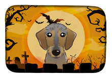 Load image into Gallery viewer, Halloween Wirehaired Dachshund Dish Drying Mat – Absorbent, Artistic Kitchen Essentials BB1791DDM