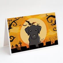 Load image into Gallery viewer, Halloween Black Labrador Greeting Cards -  Blank Note Cards – 8-Pack of Artist-Designed Cards with Envelopes