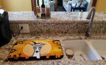 Load image into Gallery viewer, Halloween Italian Greyhound Dish Drying Mat – Absorbent, Artistic Kitchen Essentials BB1794DDM