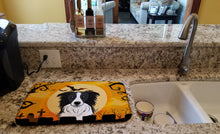 Load image into Gallery viewer, Halloween Border Collie Dish Drying Mat – Absorbent, Artistic Kitchen Essentials BB1799DDM