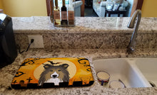 Load image into Gallery viewer, Halloween Sheltie Dish Drying Mat – Absorbent, Artistic Kitchen Essentials BB1800DDM