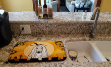 Load image into Gallery viewer, Halloween Afghan Hound Dish Drying Mat – Absorbent, Artistic Kitchen Essentials BB1802DDM