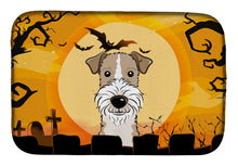 Load image into Gallery viewer, Halloween Wire Haired Fox Terrier Dish Drying Mat – Absorbent, Artistic Kitchen Essentials BB1805DDM
