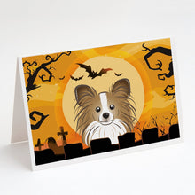 Load image into Gallery viewer, Halloween Papillon Greeting Cards -  Blank Note Cards – 8-Pack of Artist-Designed Cards with Envelopes