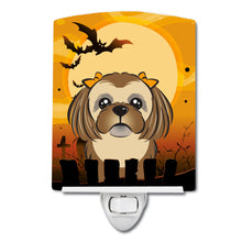 Load image into Gallery viewer, Halloween Chocolate Brown Shih Tzu Ceramic Night Light BB1807CNL