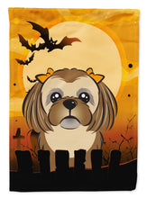 Load image into Gallery viewer, Halloween Chocolate Brown Shih Tzu Garden Flag – Decorative Outdoor Yard Flag BB1807GF