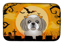 Load image into Gallery viewer, Halloween Gray Silver Shih Tzu Dish Drying Mat – Absorbent, Artistic Kitchen Essentials BB1808DDM