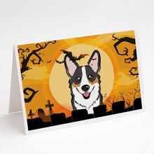 Load image into Gallery viewer, Halloween Tricolor Corgi Greeting Cards -  Blank Note Cards – 8-Pack of Artist-Designed Cards with Envelopes