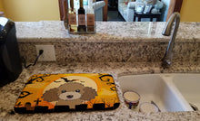 Load image into Gallery viewer, Halloween Chocolate Brown Poodle Dish Drying Mat – Absorbent, Artistic Kitchen Essentials BB1814DDM