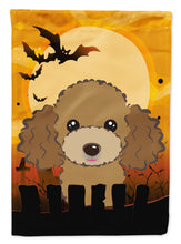 Load image into Gallery viewer, Halloween Chocolate Brown Poodle Garden Flag – Decorative Outdoor Yard Flag BB1814GF