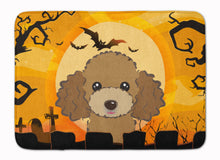Load image into Gallery viewer, Halloween Chocolate Brown Poodle Machine Washable Memory Foam Mat BB1814RUG