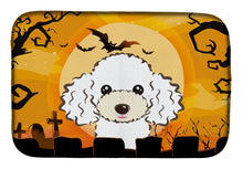 Load image into Gallery viewer, Halloween White Poodle Dish Drying Mat – Absorbent, Artistic Kitchen Essentials BB1815DDM