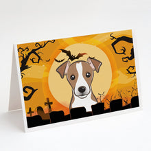Load image into Gallery viewer, Halloween Jack Russell Terrier Greeting Cards -  Blank Note Cards – 8-Pack of Artist-Designed Cards with Envelopes