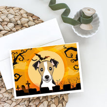 Load image into Gallery viewer, Halloween Jack Russell Terrier Greeting Cards -  Blank Note Cards – 8-Pack of Artist-Designed Cards with Envelopes