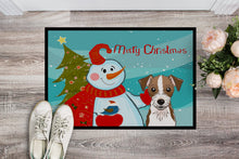 Load image into Gallery viewer, Snowman with Jack Russell Terrier Doormat - 24x36 Decorative Floor Mat – Indoor/Outdoor Rug with Artistic Flair BB1822JMAT