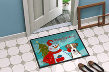 Load image into Gallery viewer, Snowman with Jack Russell Terrier Doormat - 24x36 Decorative Floor Mat – Indoor/Outdoor Rug with Artistic Flair BB1822JMAT