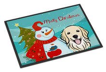 Load image into Gallery viewer, Snowman with Golden Retriever Doormat - 24x36 Decorative Floor Mat – Indoor/Outdoor Rug with Artistic Flair BB1825JMAT