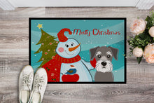 Load image into Gallery viewer, Snowman with Schnauzer Doormat - 24x36 Decorative Floor Mat – Indoor/Outdoor Rug with Artistic Flair BB1826JMAT