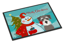 Load image into Gallery viewer, Snowman with Schnauzer Doormat - 24x36 Decorative Floor Mat – Indoor/Outdoor Rug with Artistic Flair BB1826JMAT
