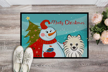 Load image into Gallery viewer, Snowman with Pomeranian Doormat - 24x36 Decorative Floor Mat – Indoor/Outdoor Rug with Artistic Flair BB1827JMAT
