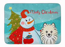 Load image into Gallery viewer, Snowman with Pomeranian Machine Washable Memory Foam Mat BB1827RUG