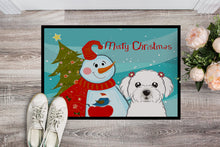 Load image into Gallery viewer, Snowman with Maltese Doormat - 24x36 Decorative Floor Mat – Indoor/Outdoor Rug with Artistic Flair BB1828JMAT