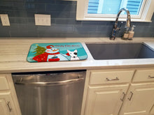 Load image into Gallery viewer, Snowman with Bull Terrier Dish Drying Mat – Absorbent, Artistic Kitchen Essentials BB1829DDM