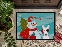 Load image into Gallery viewer, Snowman with Bull Terrier Doormat - 24x36 Decorative Floor Mat – Indoor/Outdoor Rug with Artistic Flair BB1829JMAT