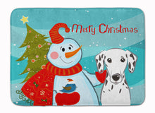 Load image into Gallery viewer, Snowman with Dalmatian Machine Washable Memory Foam Mat BB1830RUG