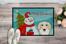 Load image into Gallery viewer, Snowman with Longhair Creme Dachshund Doormat - 24x36 Decorative Floor Mat – Indoor/Outdoor Rug with Artistic Flair BB1832JMAT