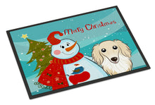 Load image into Gallery viewer, Snowman with Longhair Creme Dachshund Doormat - 24x36 Decorative Floor Mat – Indoor/Outdoor Rug with Artistic Flair BB1832JMAT