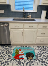Load image into Gallery viewer, Snowman with Longhair Black and Tan Dachshund Machine Washable Memory Foam Mat BB1833RUG