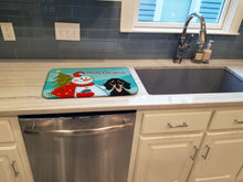 Load image into Gallery viewer, Snowman with Smooth Black and Tan Dachshund Dish Drying Mat – Absorbent, Artistic Kitchen Essentials BB1835DDM