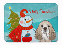 Load image into Gallery viewer, Snowman with Cocker Spaniel Machine Washable Memory Foam Mat BB1836RUG