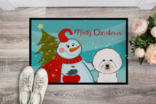 Load image into Gallery viewer, Snowman with Bichon Frise Doormat - 24x36 Decorative Floor Mat – Indoor/Outdoor Rug with Artistic Flair BB1837JMAT