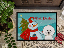 Load image into Gallery viewer, Snowman with Bichon Frise Doormat - 24x36 Decorative Floor Mat – Indoor/Outdoor Rug with Artistic Flair BB1837JMAT